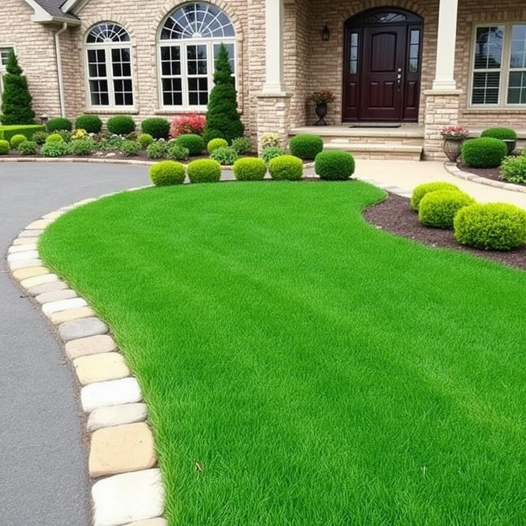 Manicured front yard